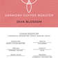 Harmony coffee java blossom product label